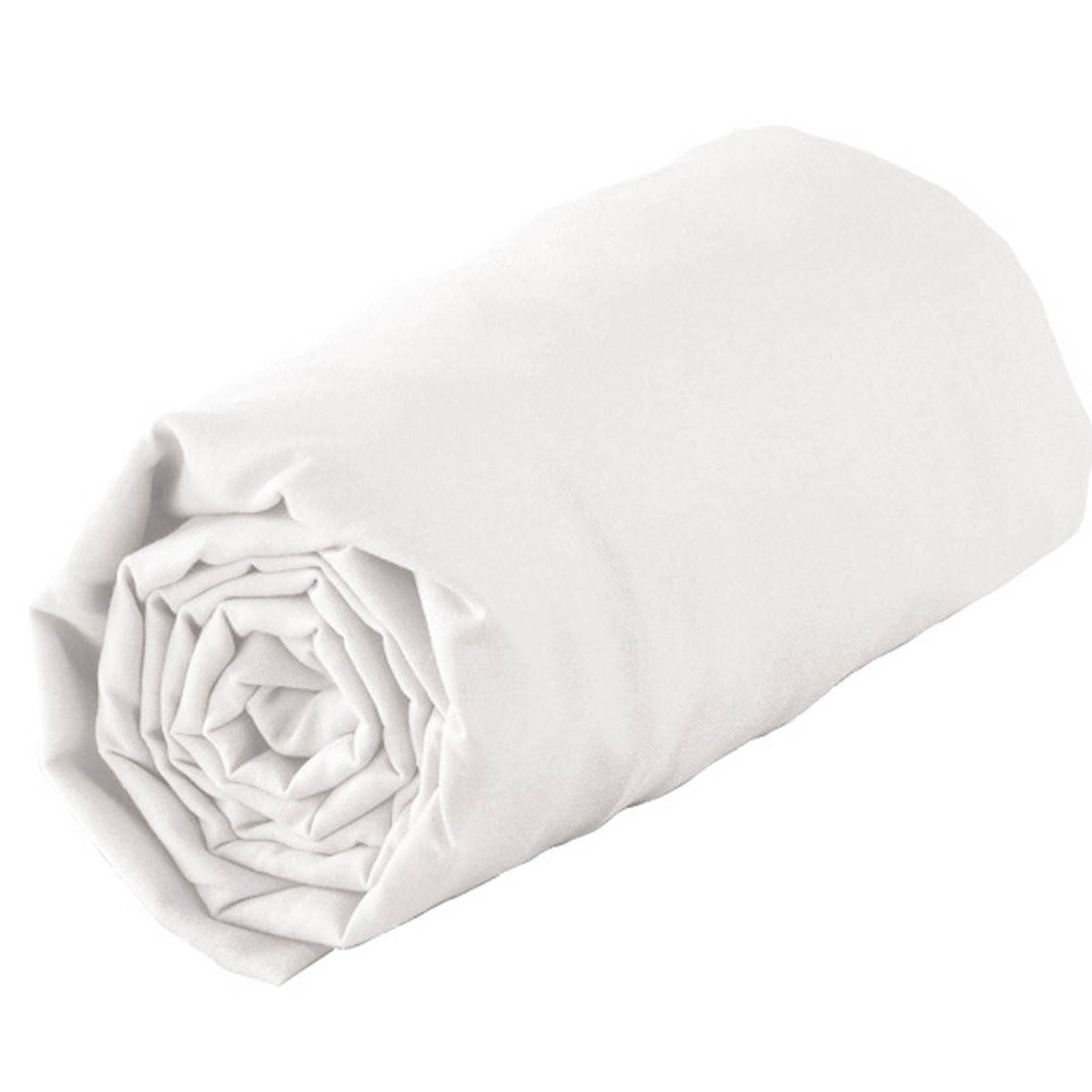 Drap housse 100 % coton 57 fils blanc, TRADILINGE