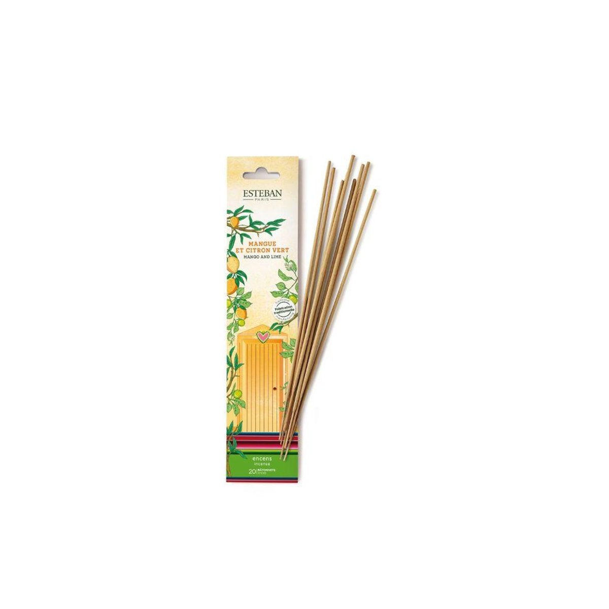 Parfum d'intérieur - Encens indiens 20 bâtonnets Mangue et citron vert marron, ESTEBAN