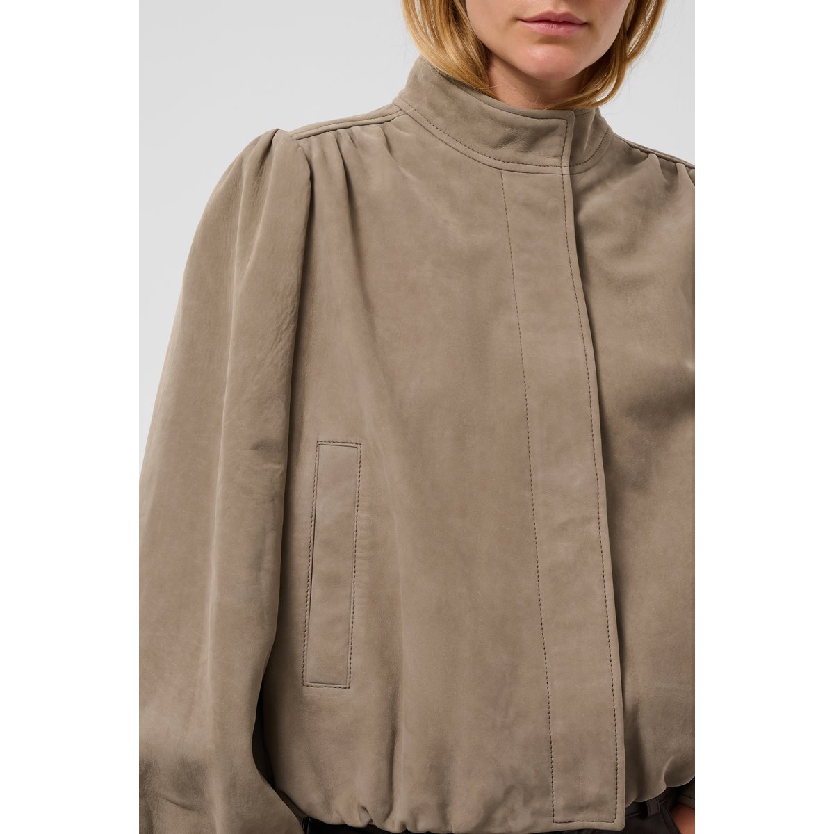 Veste en cuir marron walnut, SOAKED IN LUXURY