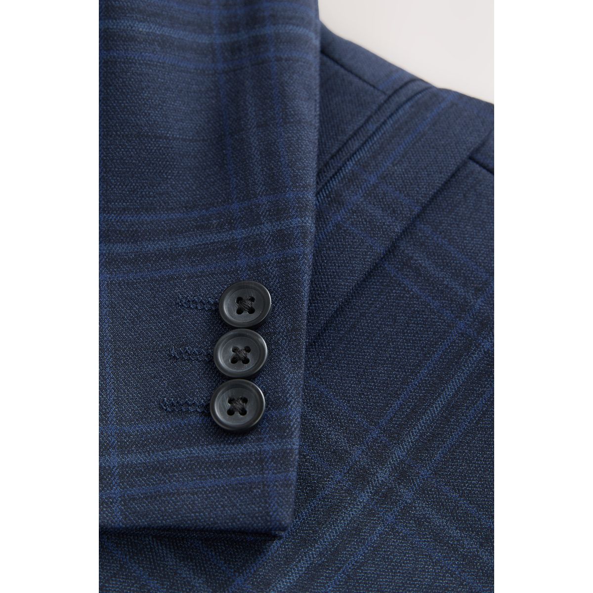 Costume skinny aux carreaux bleu/bleu marine, NEXT