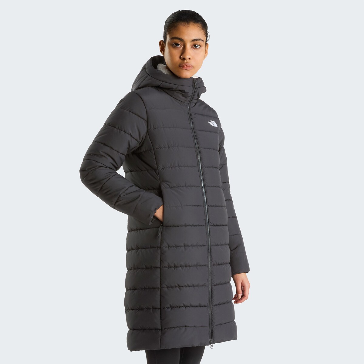 Piumino media lunghezza chiusura con cerniera, invernale nero , THE NORTH FACE