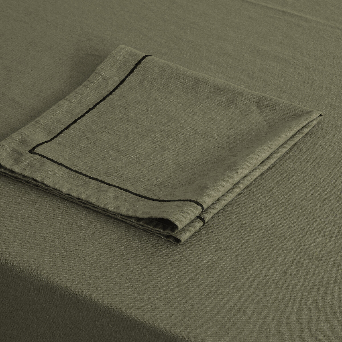 Nappe lin/coton lavé Métis Bourdon kaki, LA REDOUTE INTERIEURS
