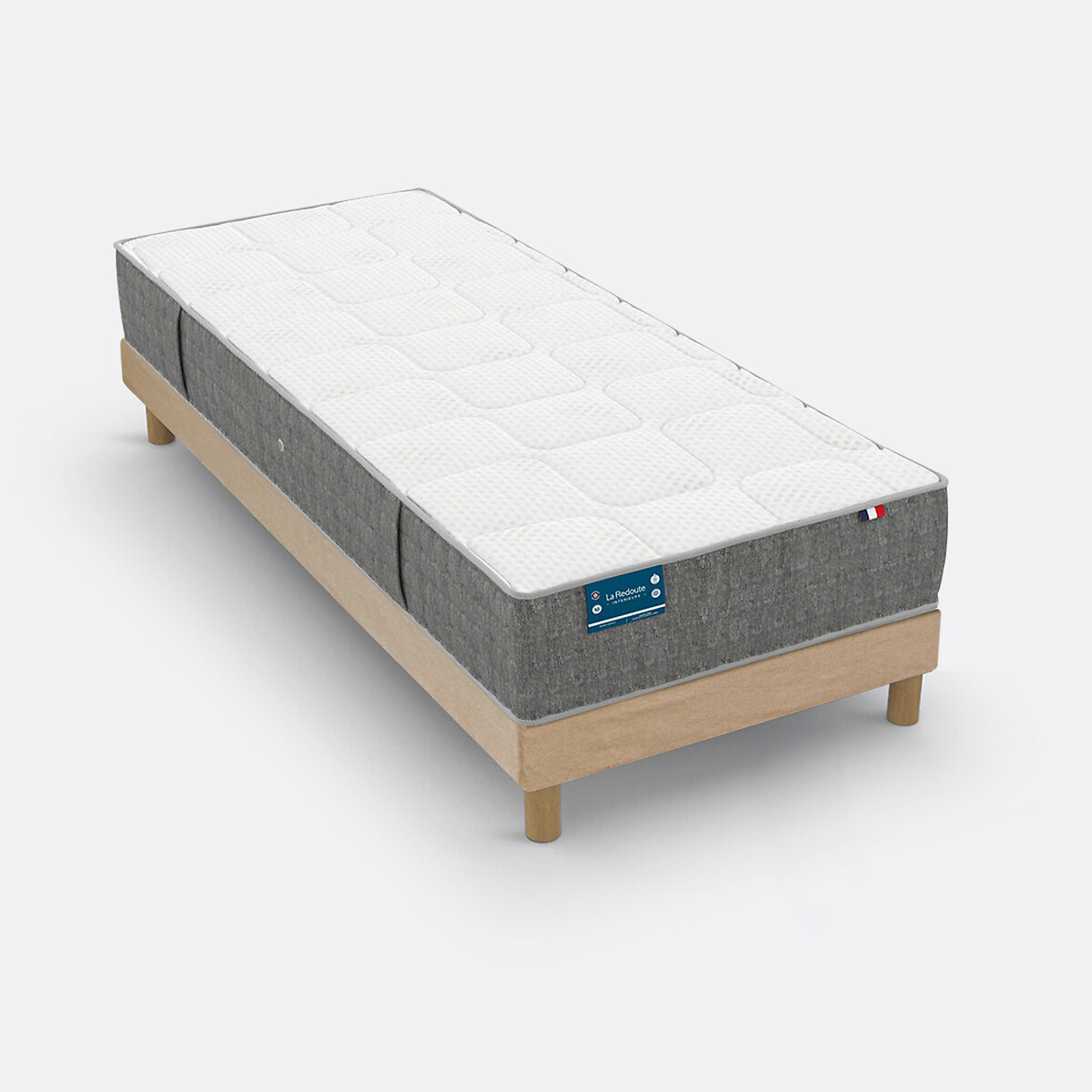 Ensemble matelas 640 ressorts, soutien ferme, accueil moelleux ecru, LA REDOUTE INTERIEURS