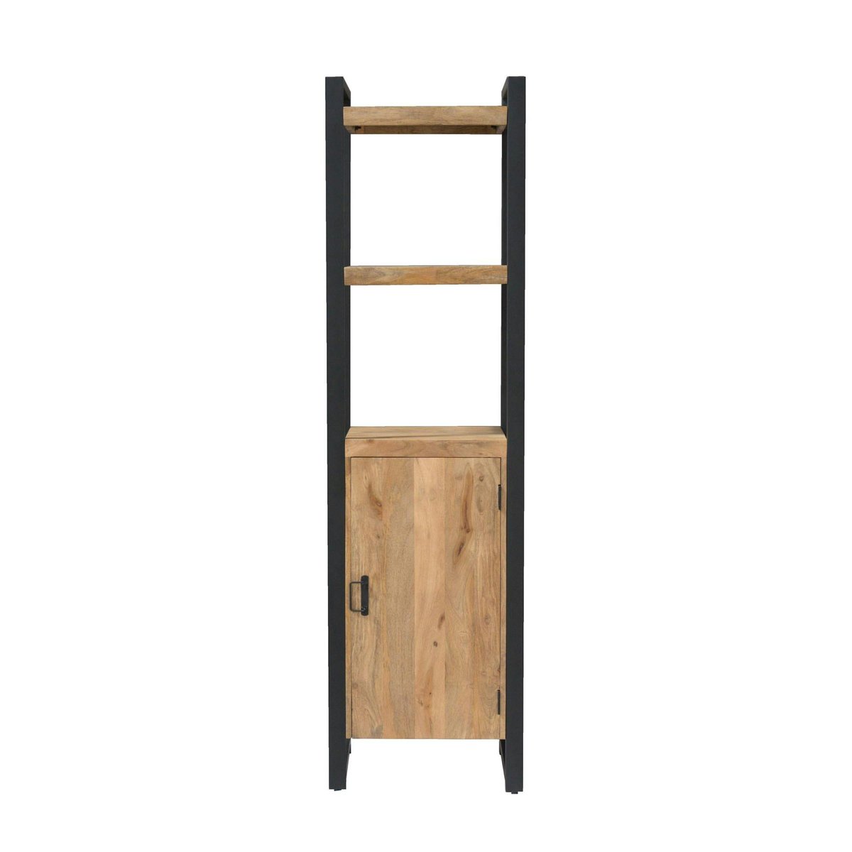 Colonne salon bois métal 1 porte 2 plateaux MILORA bois naturel, PIER IMPORT