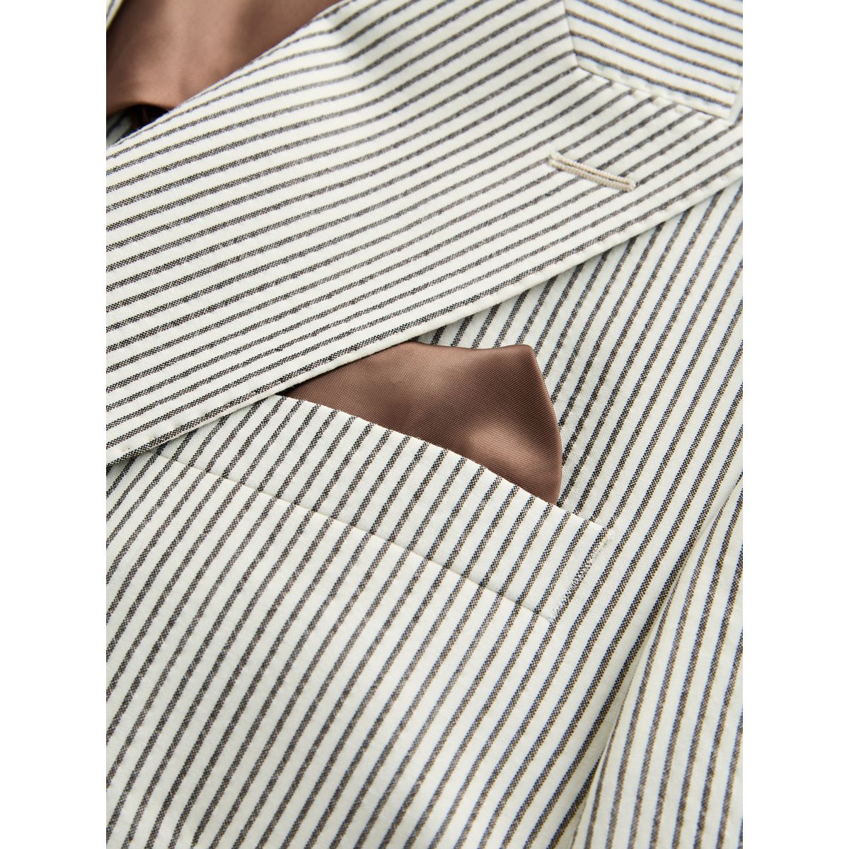 Veste de costume archive rayée en seersucker écru, NEXT