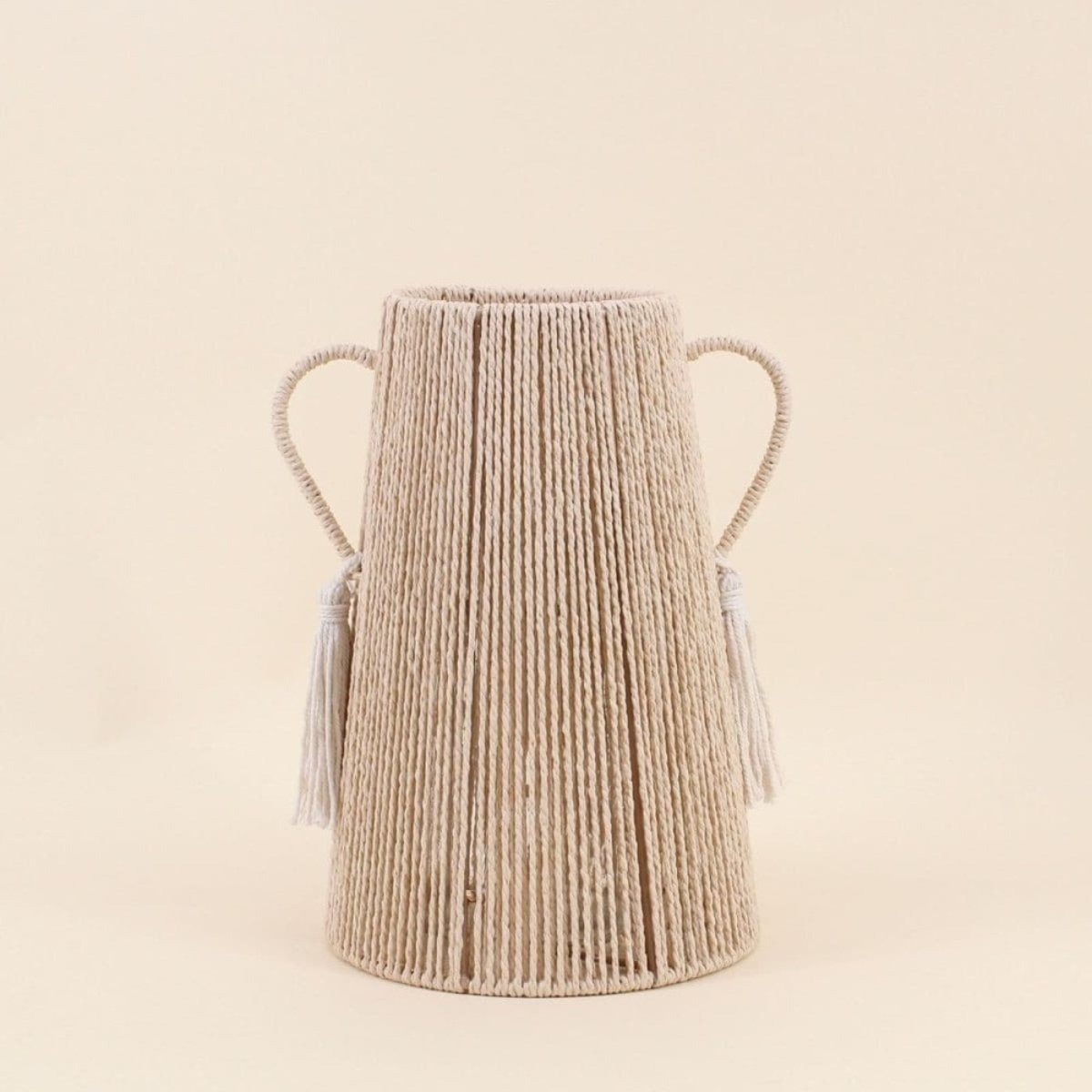Vase en corde, H29cm beige, ORNAMI