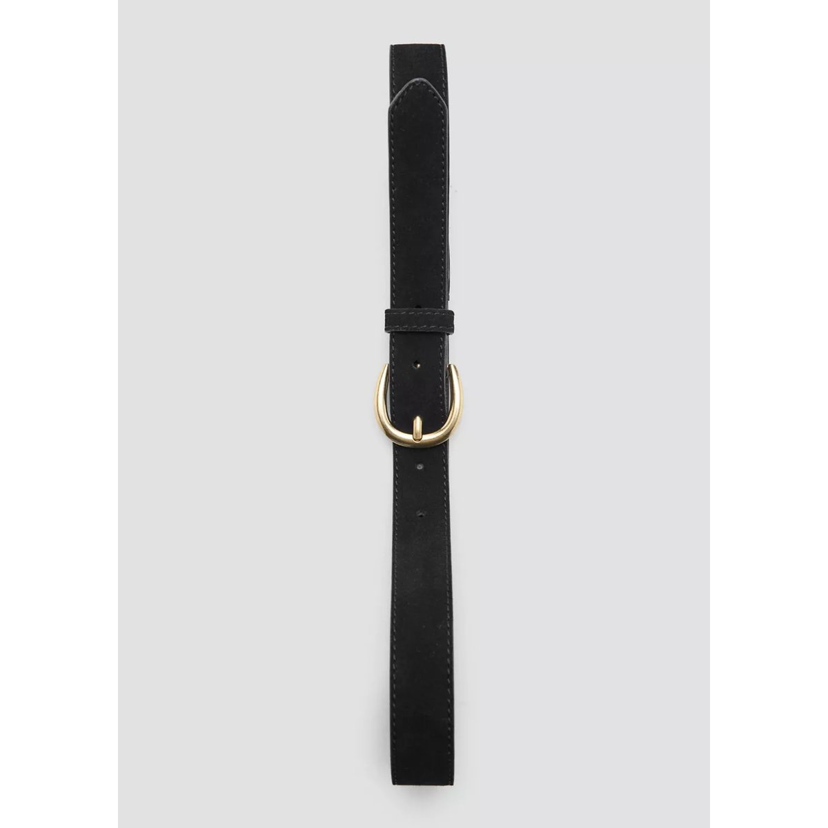 Ceinture cuir suède noir, MANGO