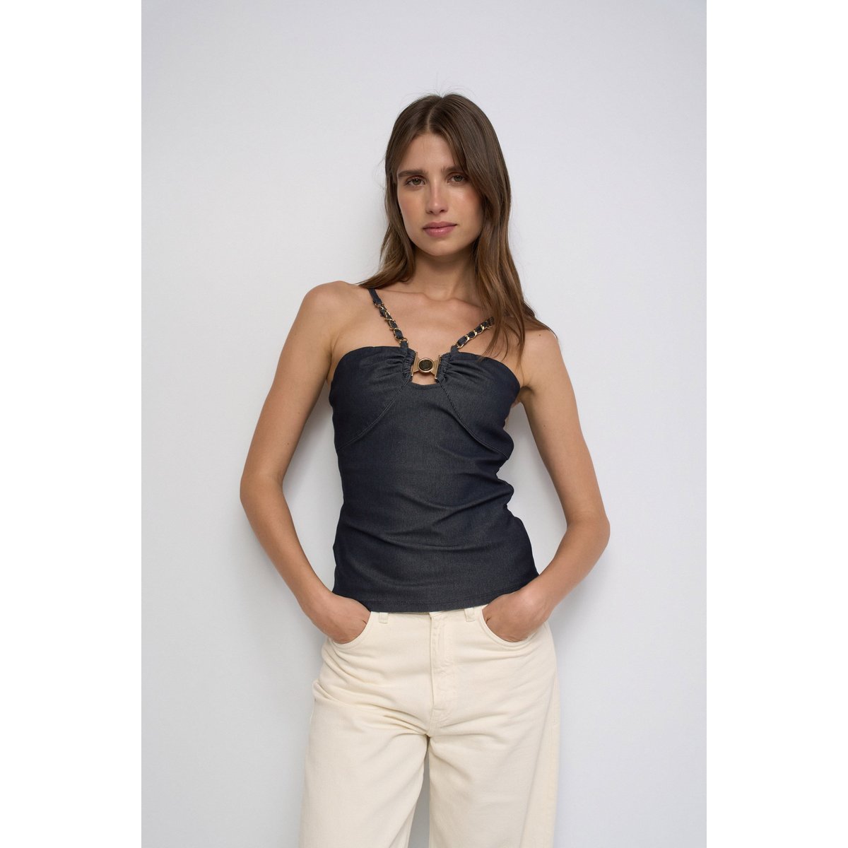 TOP DENIM bleu foncé, SALSA JEANS