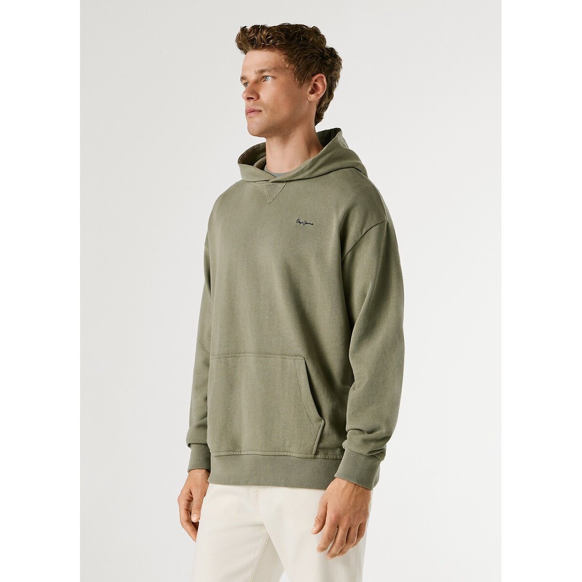 Sweat à capuche GEO CREW vert sauge, PEPE JEANS