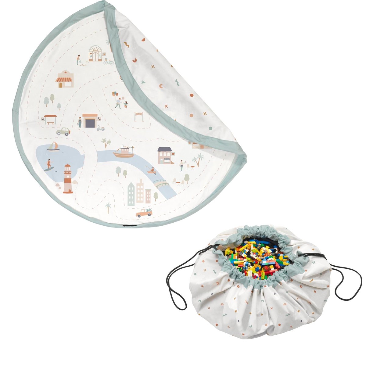 play&go - tapis de jeu & sac à jouets - citymap multicolor, PLAY ET GO