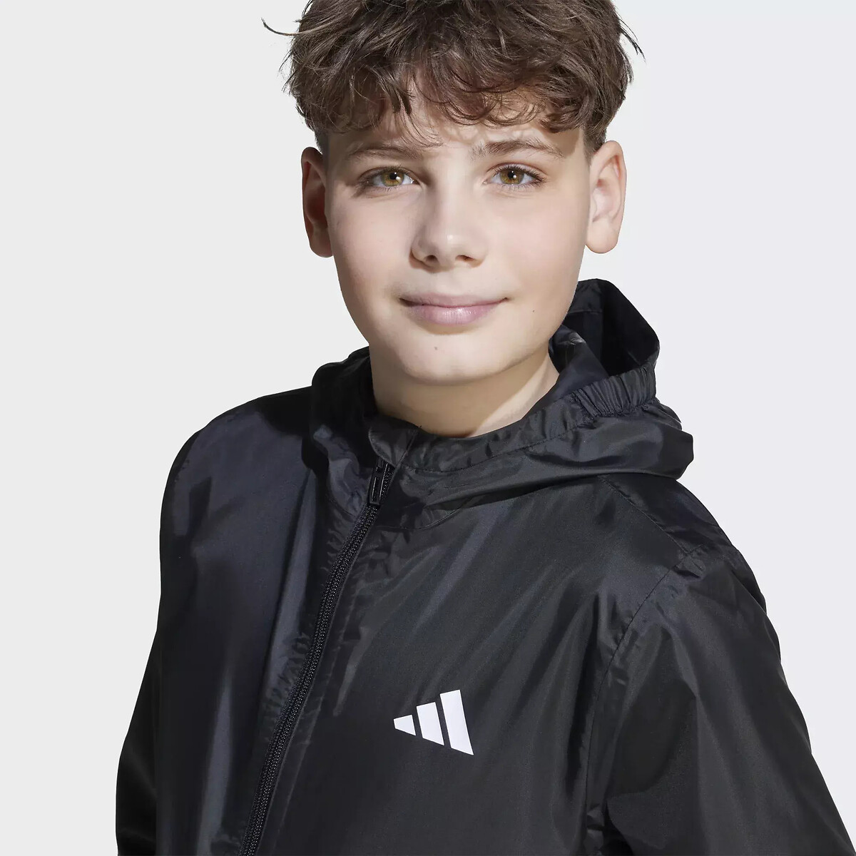 Giacca anti-vento con cappuccio nero , adidas Performance