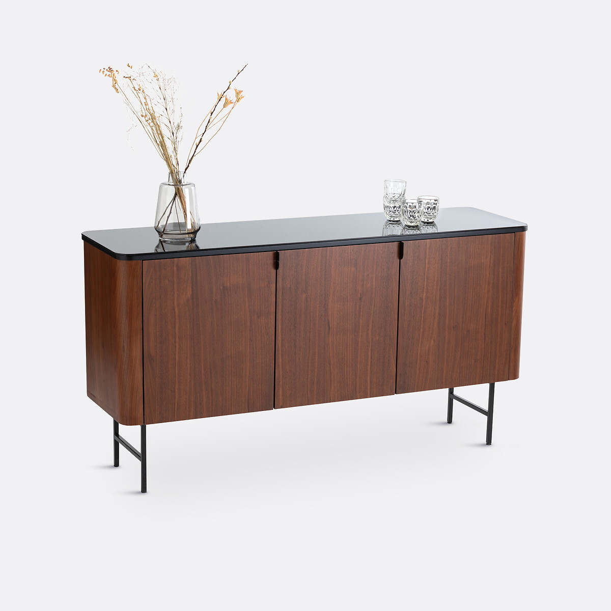 Sideboard Helina mit 3 Türen, Nussbaumfurnier nussholz, LA REDOUTE INTERIEURS