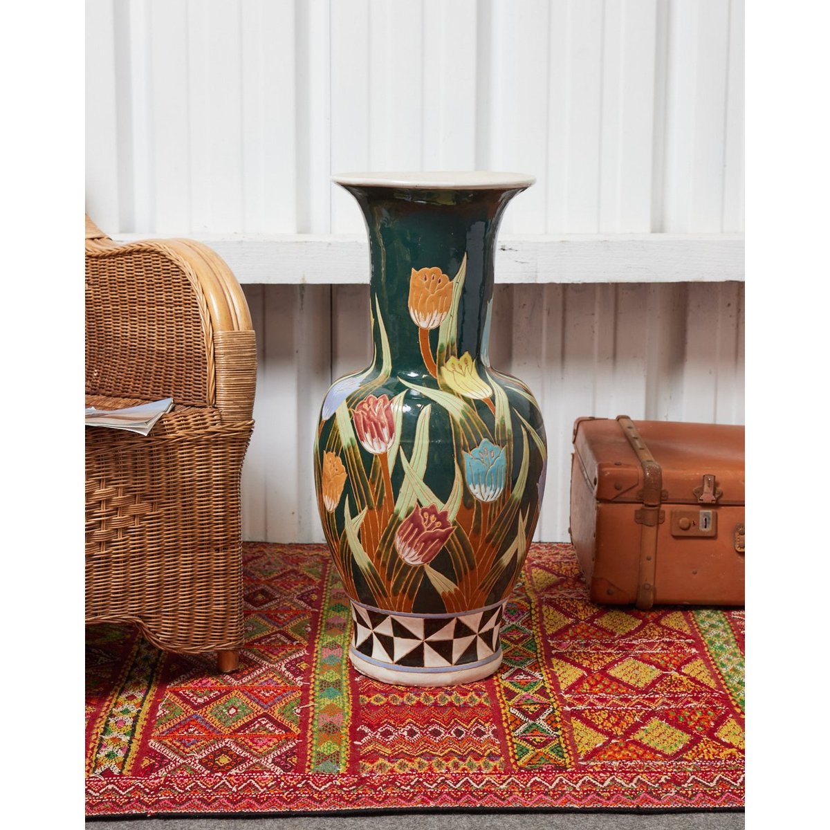 Grand vase en céramique Edmond N°200 - Bon état vert, DEBONGOUT