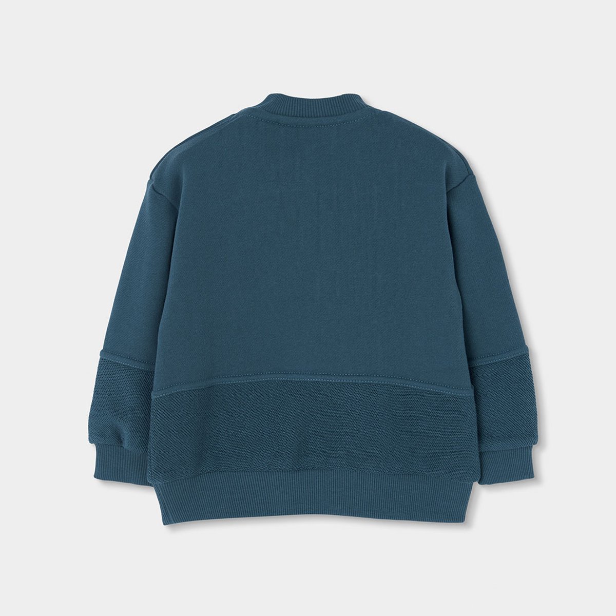 Sweat-shirt garçon molleton broderie montagnes vert, BOBOLI