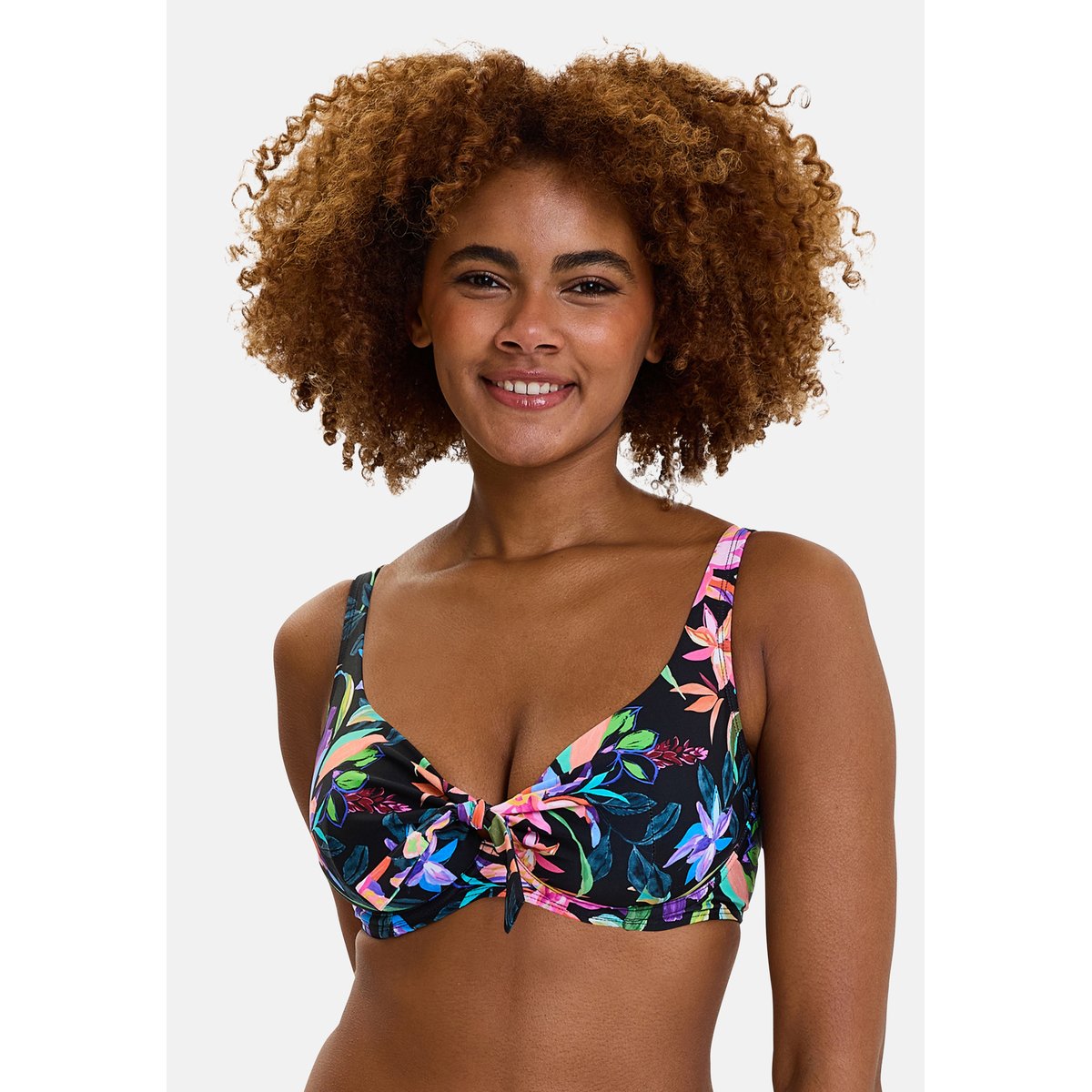 Haut de maillot de bain BARBADE paradis tropical noir, SANS COMPLEXE