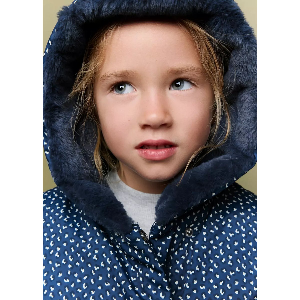 Anorak matelassé imprimé bleu marine, MANGO BABY