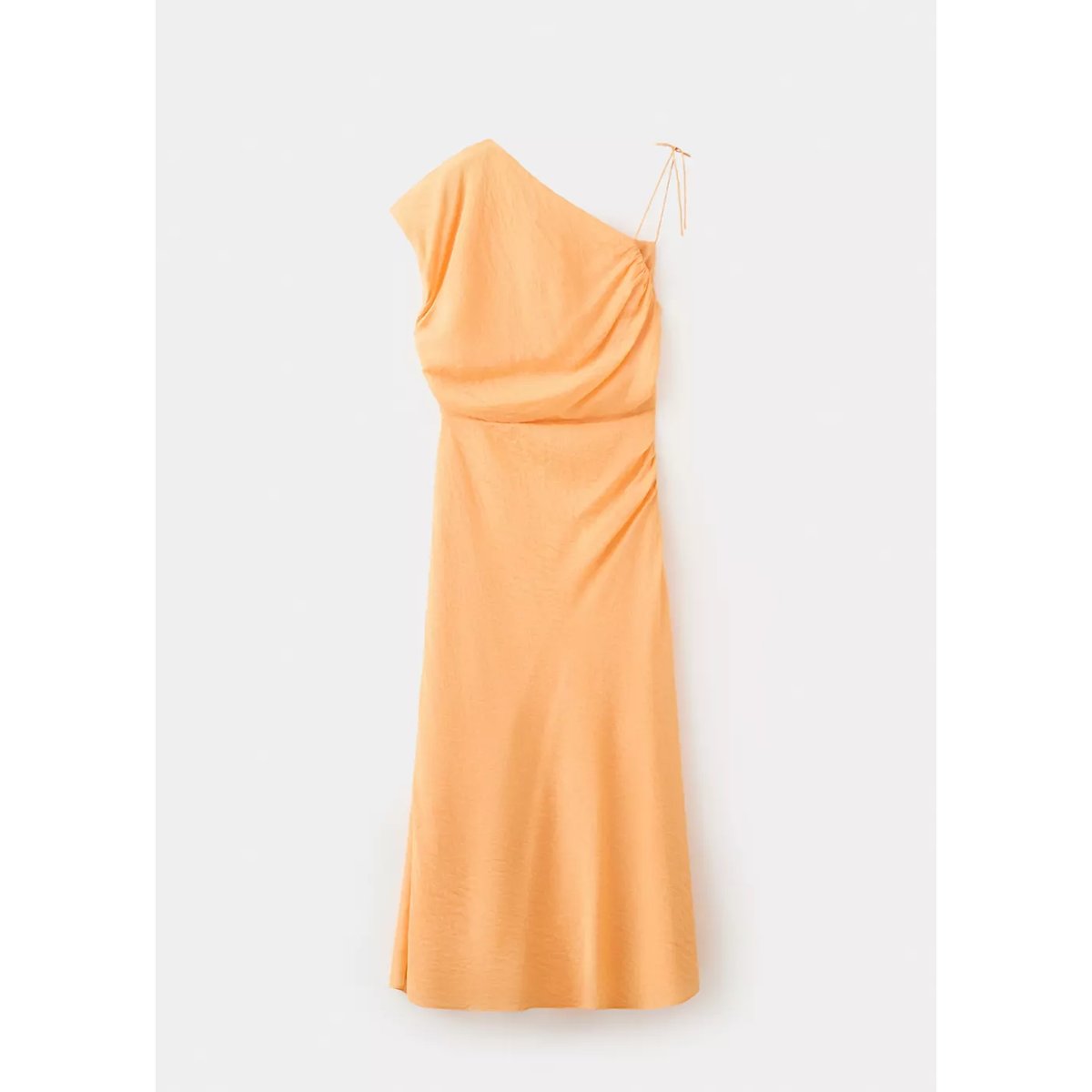 Robe asymétrique détail nœud orange, MANGO