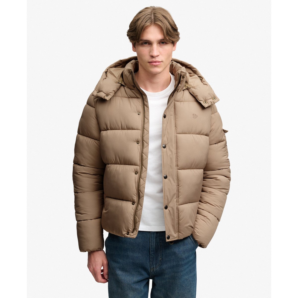 Doudoune Premium Ripstop beige peak sands, SUPERDRY