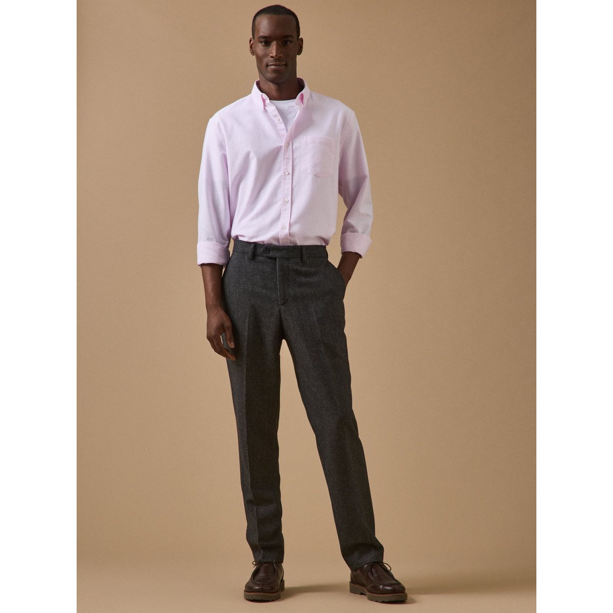 Pantalon lainage caviar gris flannel, CYRILLUS