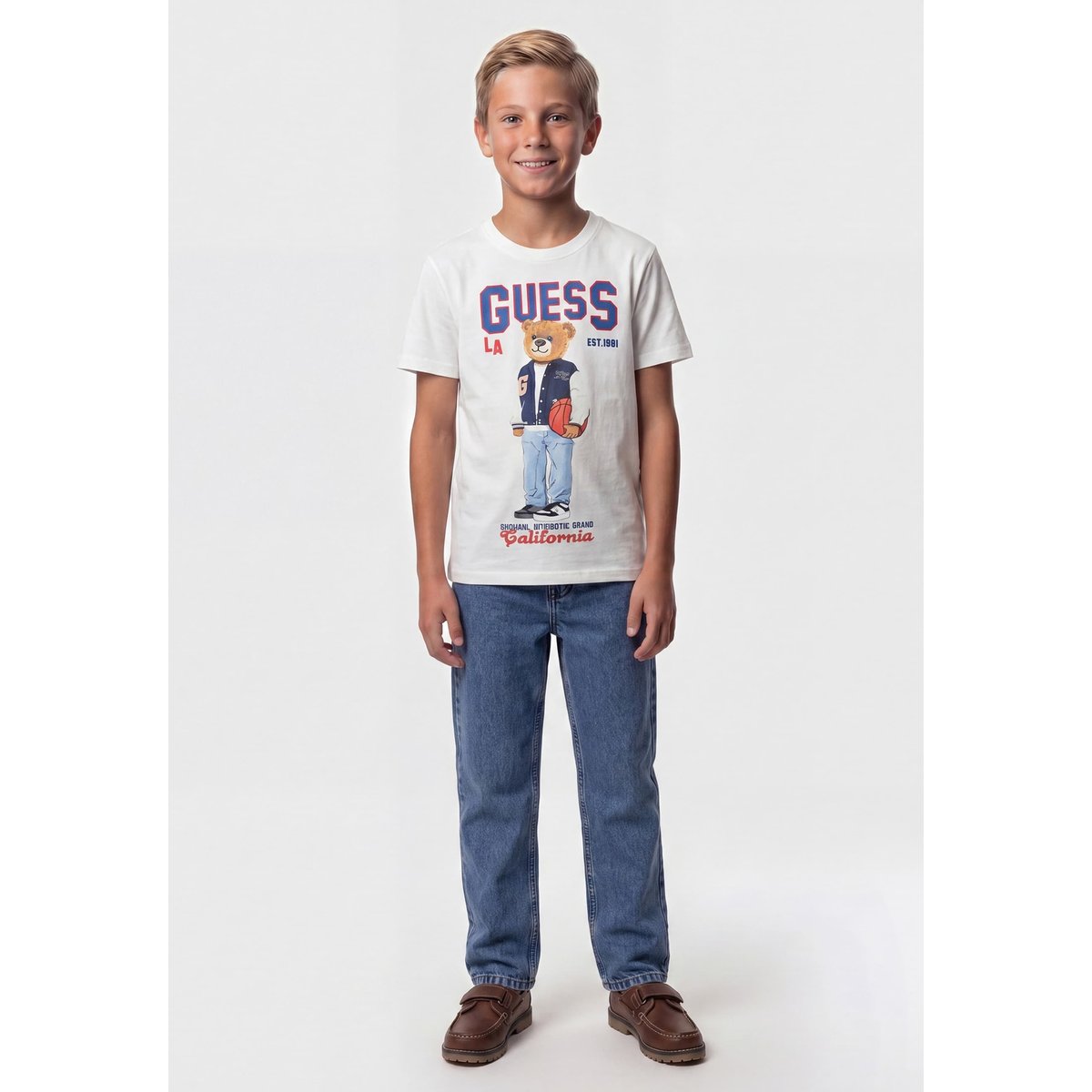T-Shirt Avec Logo Imprimé blanc, GUESS KIDS