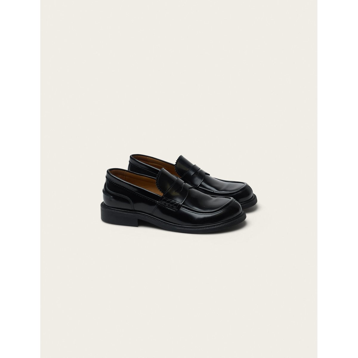 Mocassins DENA cuir box noir, ODAJE