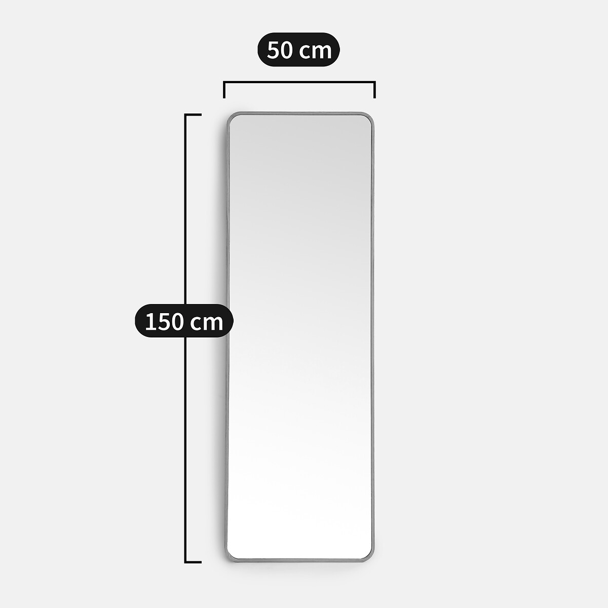 Miroir rectangulaire plaqué chêne 50x150 cm, Iodus naturel, LA REDOUTE INTERIEURS
