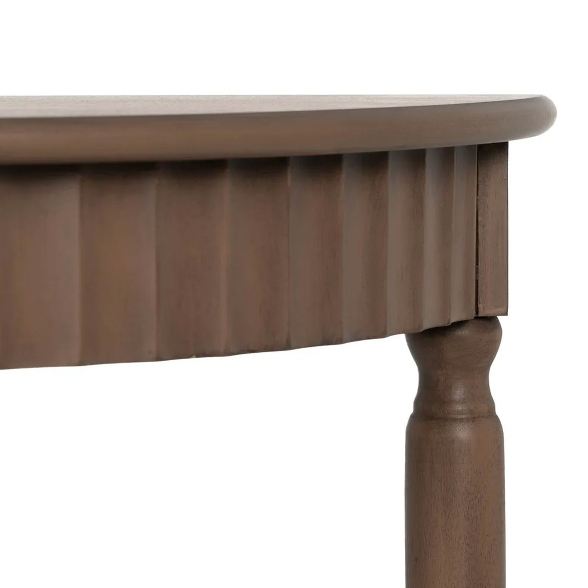 Console marron demi-lune en bois 71x30x71cm marron, WADIGA