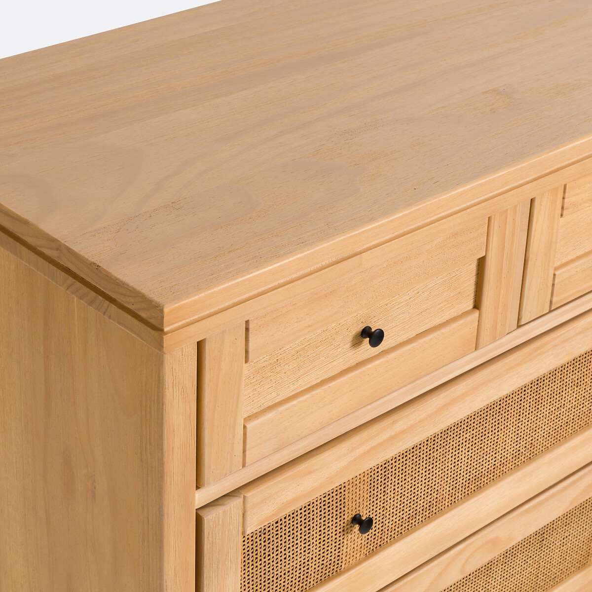 Commode en pin massif et cannage 10 tiroirs, Gabin naturel, LA REDOUTE INTERIEURS