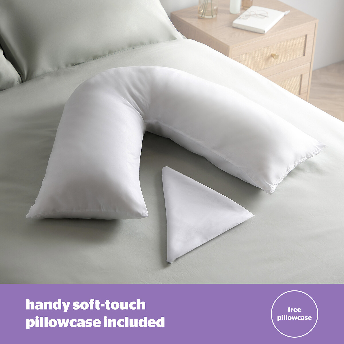 V Shape Support Pillow white, SILENTNIGHT
