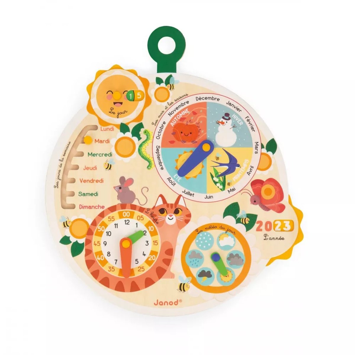 Roue du temps en bois multicolore, JANOD