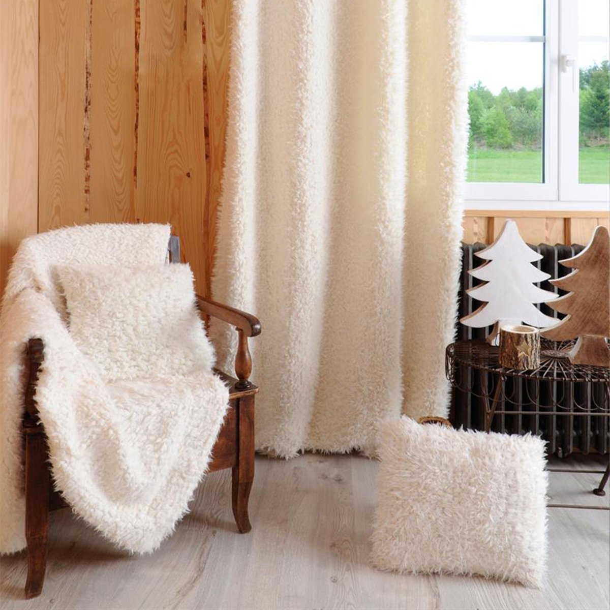 Plaid avec  - Effet Poil de Mouton blanc, LOVELY CASA