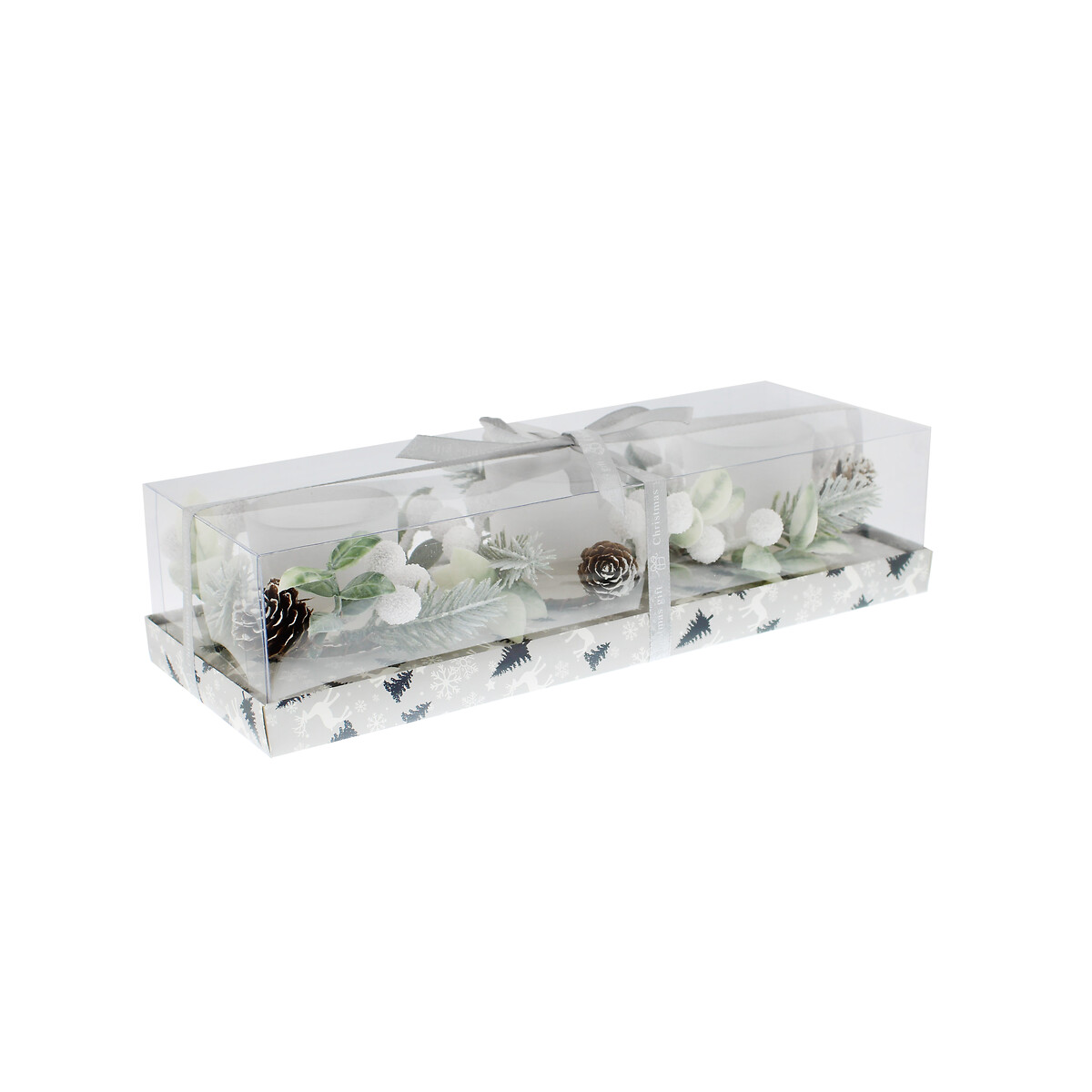Set of 3 30cm Nordic Lights White Berry Candle Holders white, SO'HOME