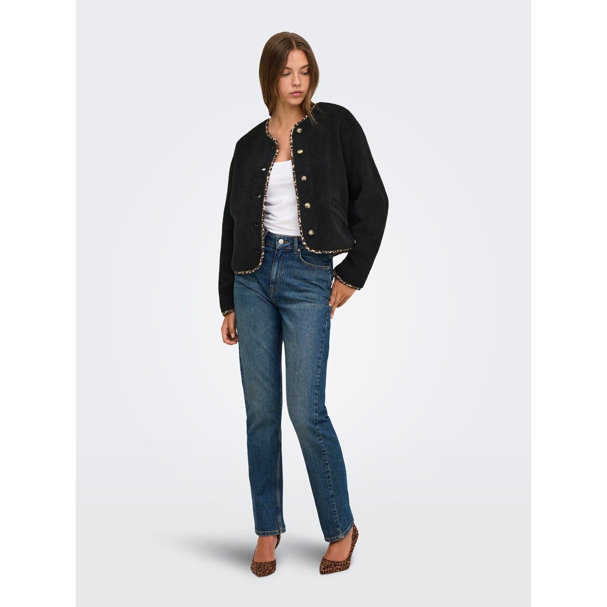 Manteau En Peluche black, ONLY