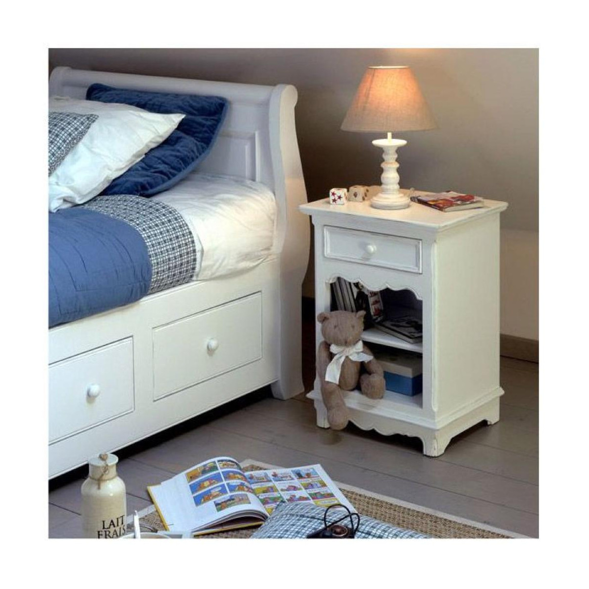 Table de chevet - HARMONIE blanc, INTERIOR'S