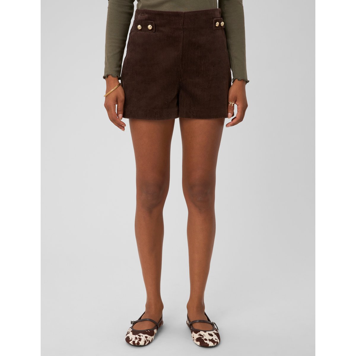 Short en velours marron foncée, BZB
