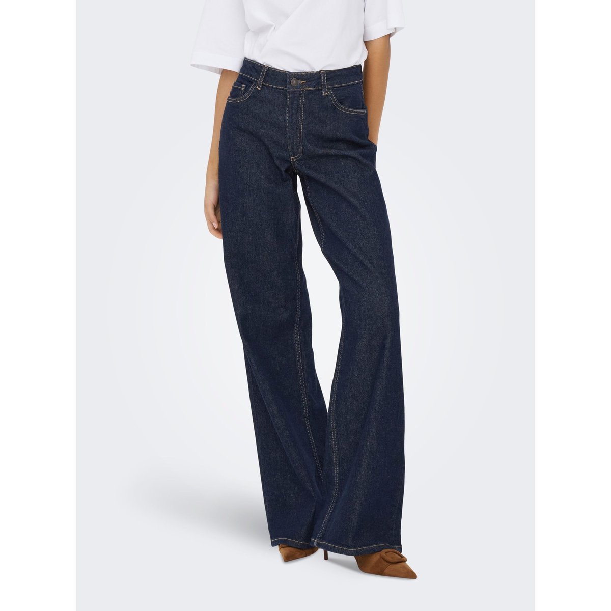 Jean À Jambe Large dark blue denim, JDY
