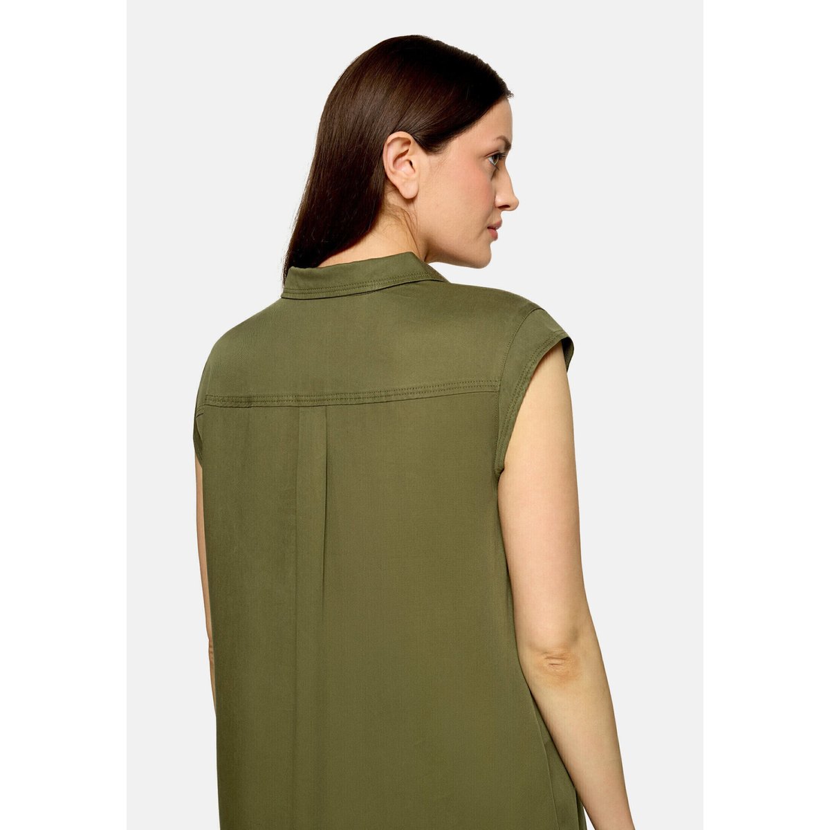 Robe casual à col burnt olive, CARTOON