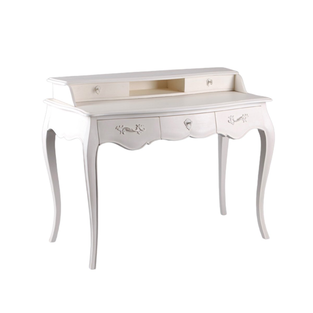 Bureau en acajou cassé L110 cm Murano blanc, AMADEUS