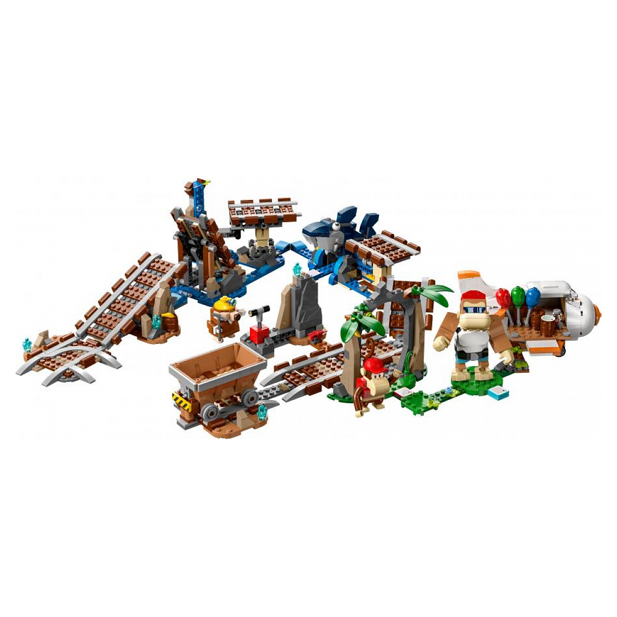 71425 Ensemble d extension course de chariot de mine de diddy kong Super Mario couleur unique, LEGO