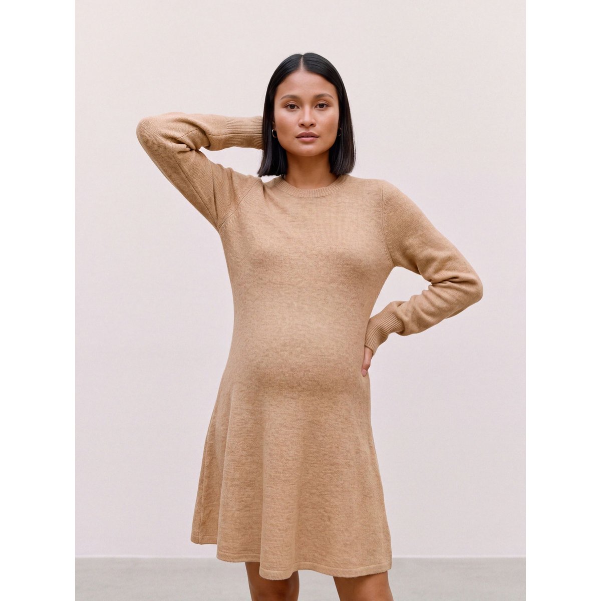 Robe En Maille natural melange 1, MAMA LICIOUS
