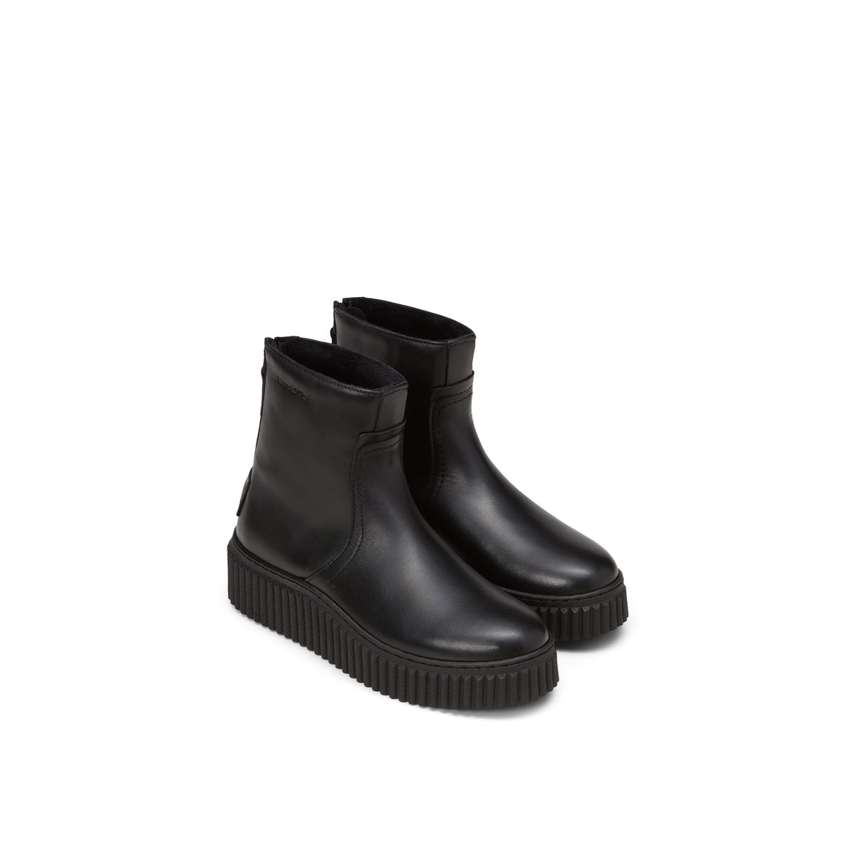 Botte à fermeture éclair modèle Bianca avec une doublure chaude et moelleuse noir, MARC O'POLO