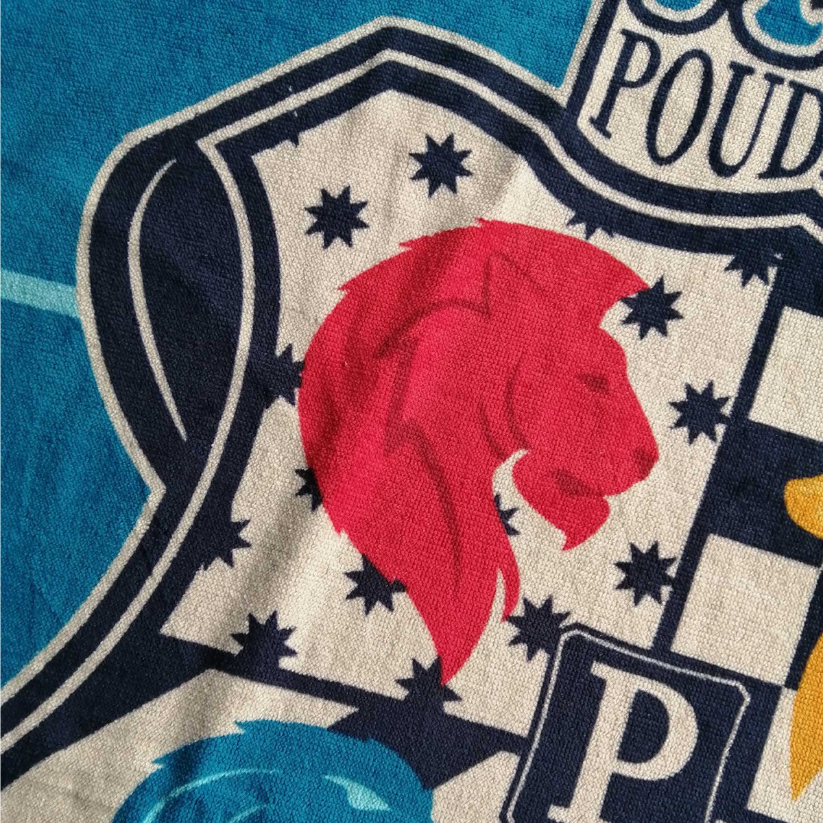 Serviette de bain et de plage imprimée 100% coton, ARMOIRIES bleu, HARRY POTTER
