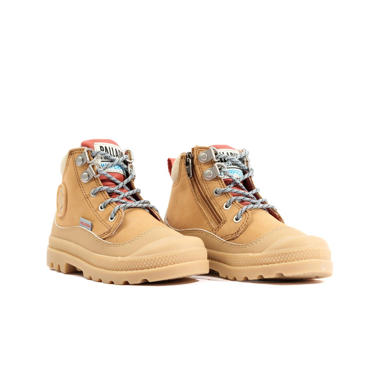 Baskets montantes en cuir Pampa Hi Cuff Hkr Wp Enfant marron, PALLADIUM