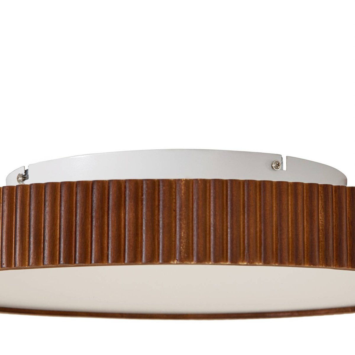Plafonnier en bois moderneLED, Velua blanc, bois foncé, LINDBY