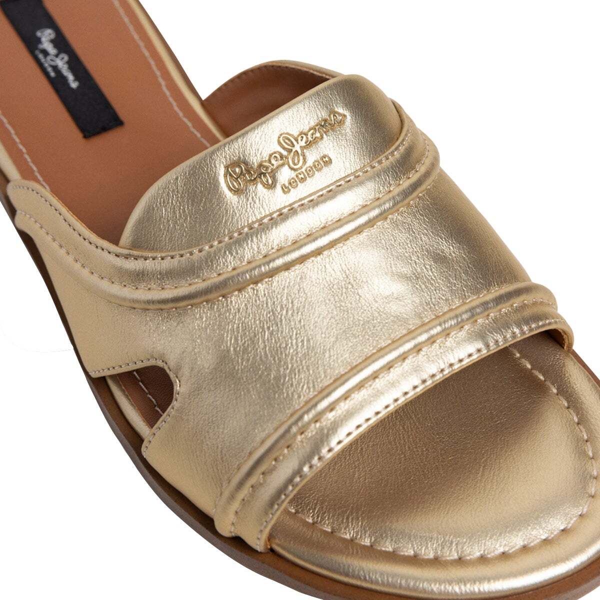 Sandales Plates Métallisées doré, PEPE JEANS