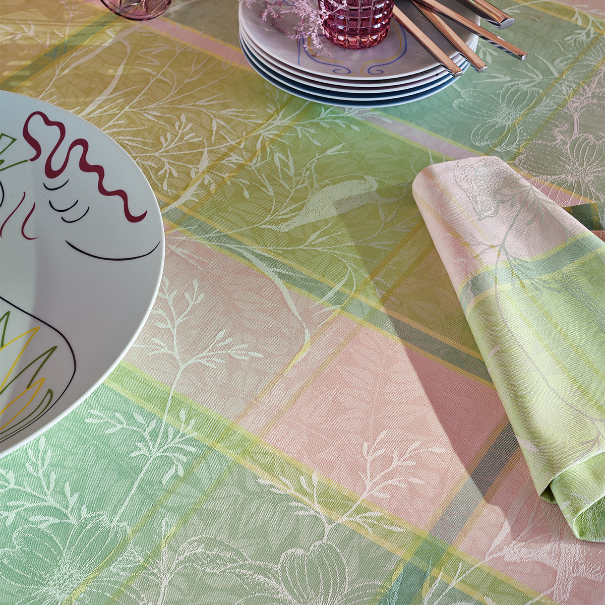 Nappe pur coton MILLE PRINTEMPS eclosion, GARNIER THIEBAUT