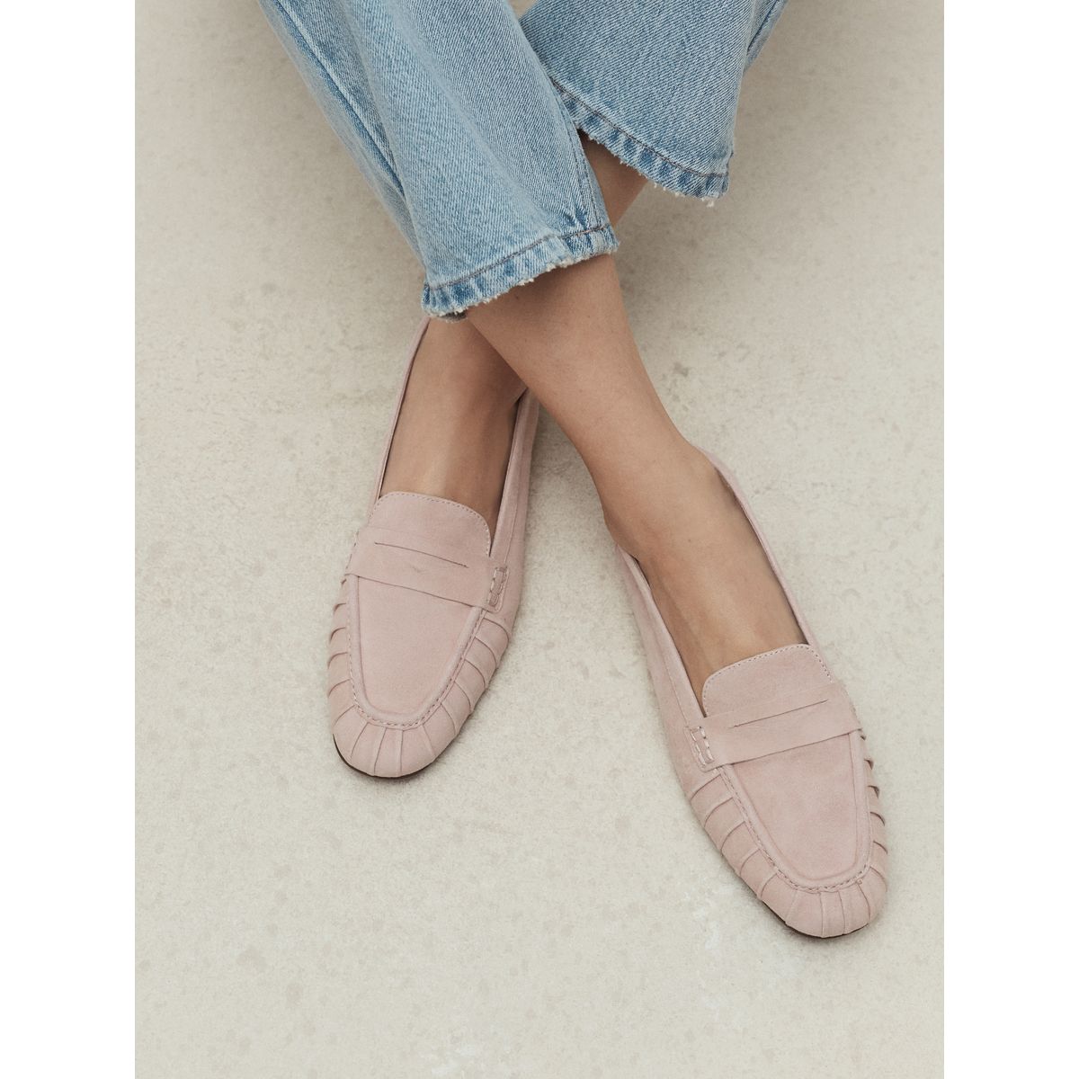 Mocassins froncés en cuir forever comfort® rose blush, NEXT