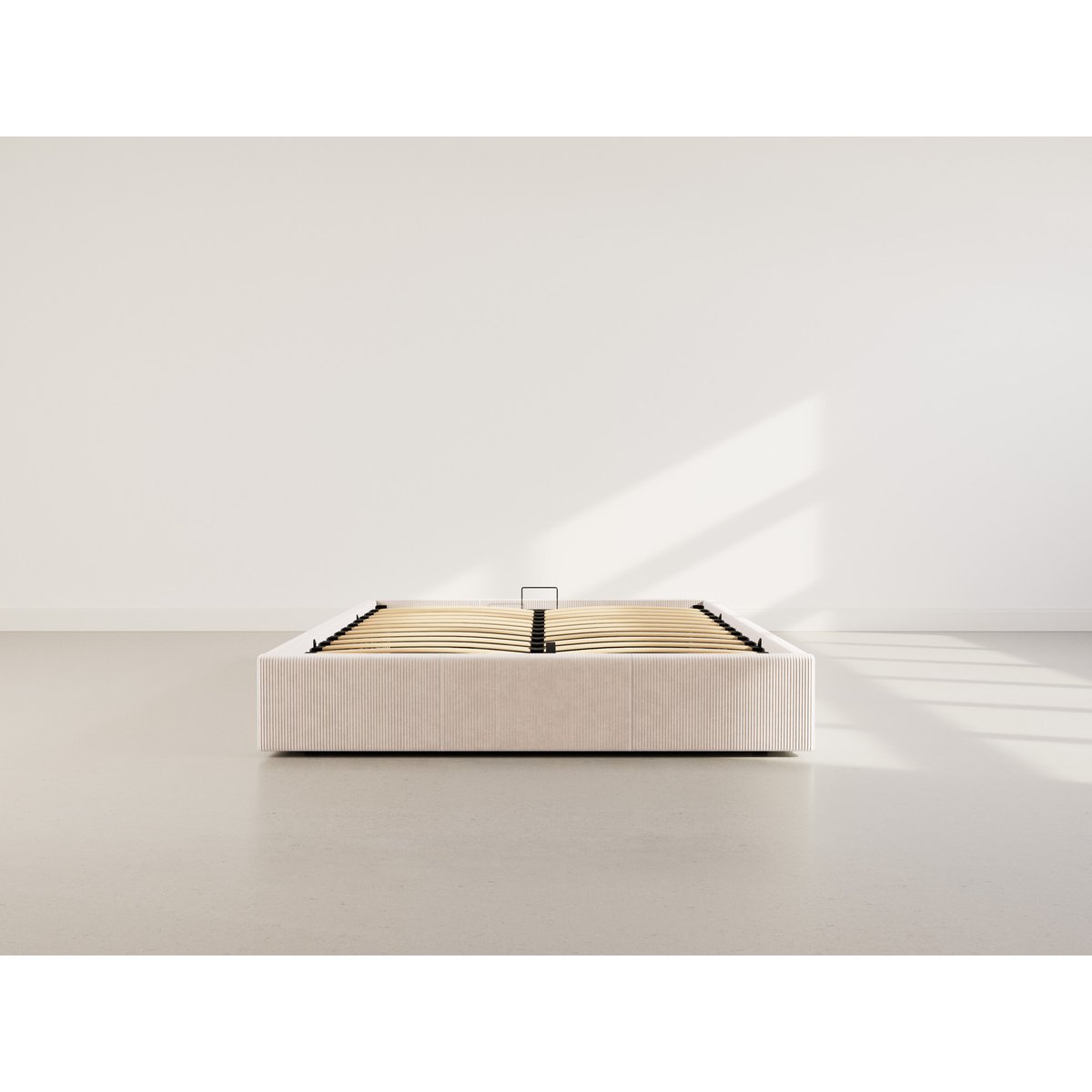 Lit coffre en velours, ISA beige, BEST MOBILIER