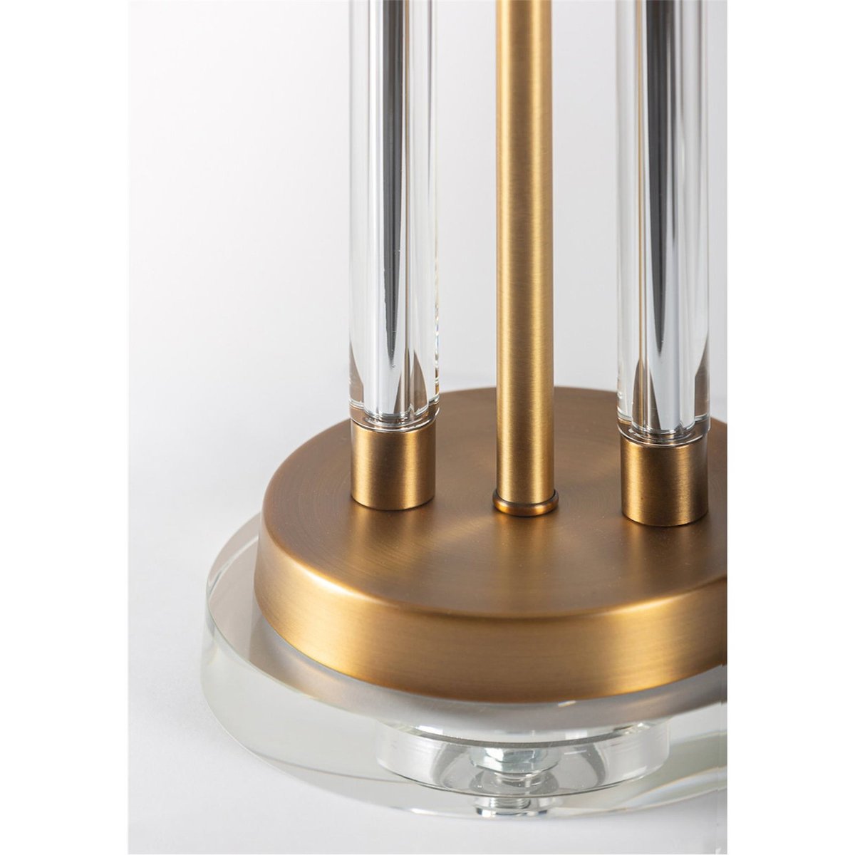 Lampe de table en verre et métal transparent et doré, RECOLLECTION