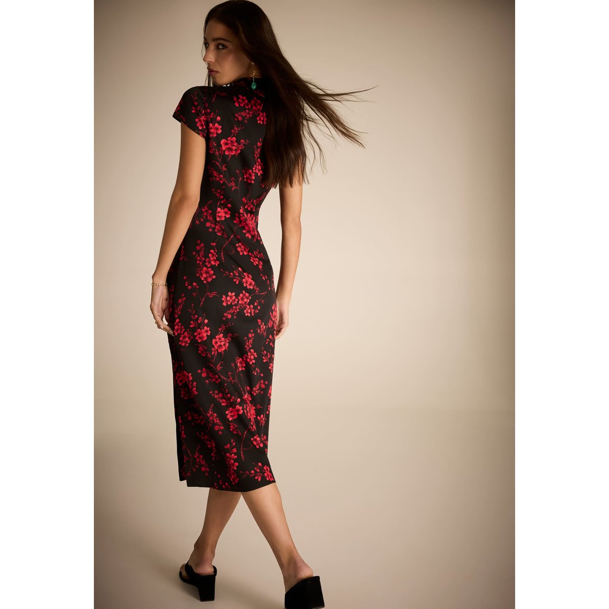 Robe Longue Imprimée rouge, GUESS